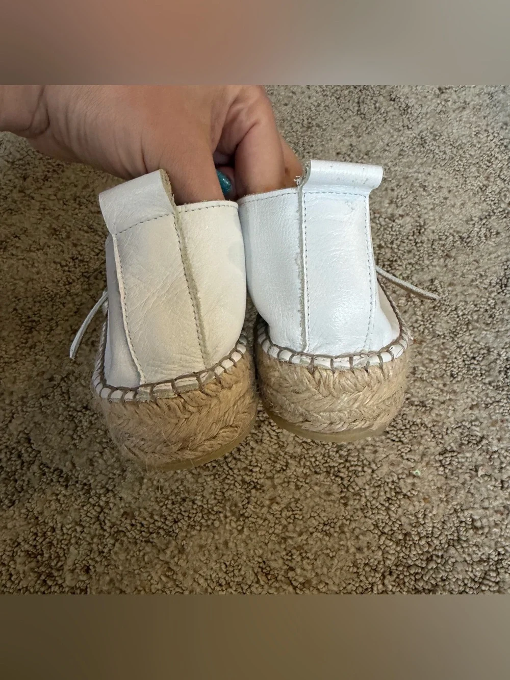 FABIOLAS Classy Buckle White MaryJane Low Heel Espadrilles  EU Sz 41 / US 10
